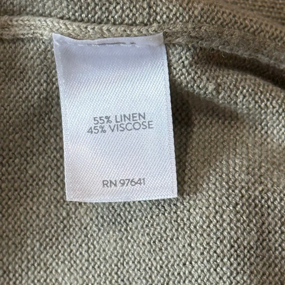 J.‎ Jill Sage Green Linen Blend Button Front Short Sleeve Cardigan Dress MP NEW